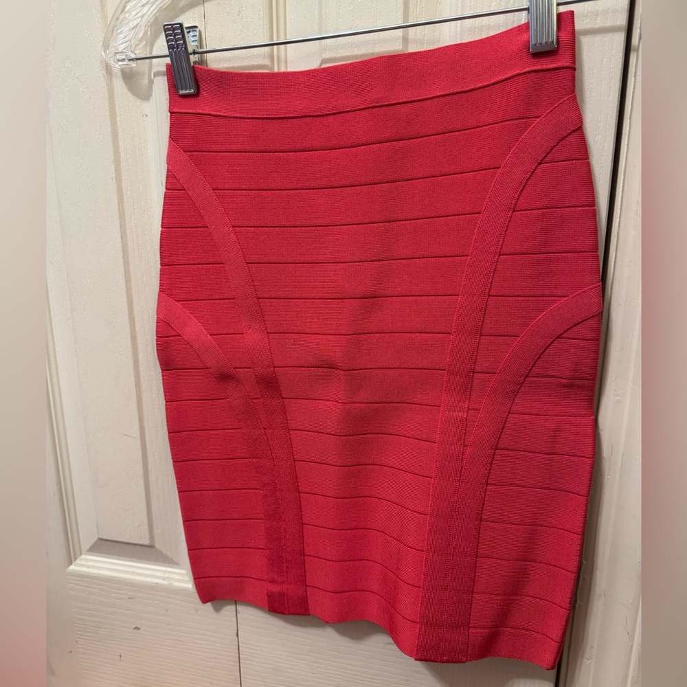 bebe Vibrant Red Pencil Skirt